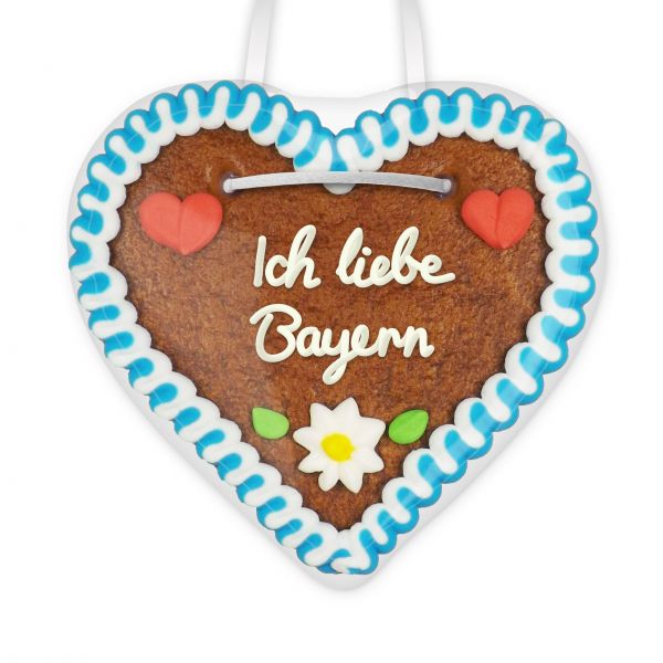 Lebkuchenherz, 12cm - Ich liebe Bayern