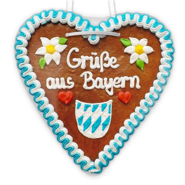 Lebkuchenherz 21cm - Grüße aus Bayern
