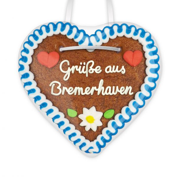 Lebkuchenherz, 12cm - Grüße aus Bremerhaven