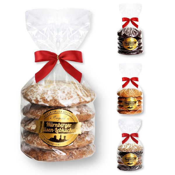 Nürnberger Elisen Lebkuchen - Zuckerglasiert - 5 Stück - 400g