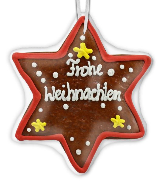 Lebkuchen Weihnachtsstern - ca. Ø 20cm - Frohe Weihnachten