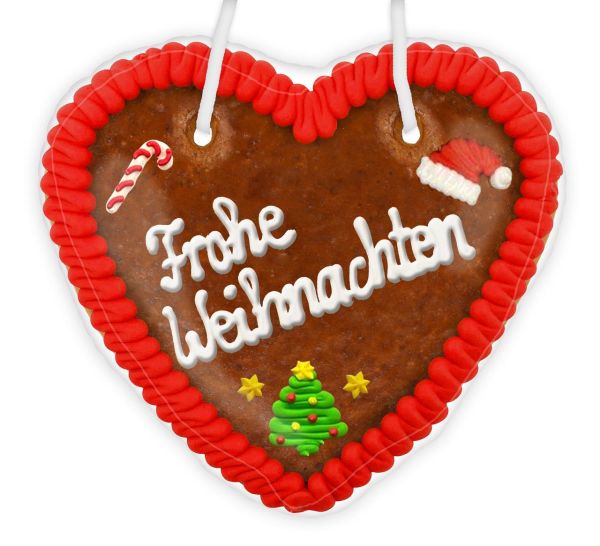 Frohe Weihnachten - Lebkuchenherz 14cm