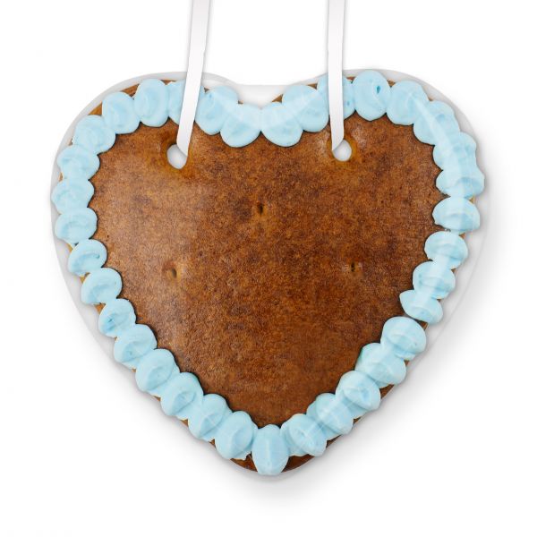 Lebkuchen Herz Rohling - mit Rand - 14cm - blau