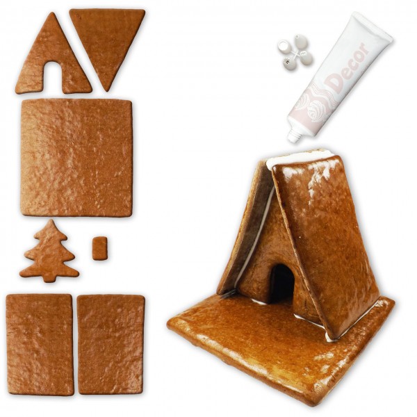 Hexenhaus – Bausatz mit Zuckerguss-Tube – Größe L – ca. 17x17x15cm