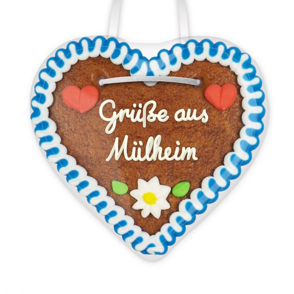 Lebkuchenherz, 12cm - Grüße aus Mülheim an der Ruhr