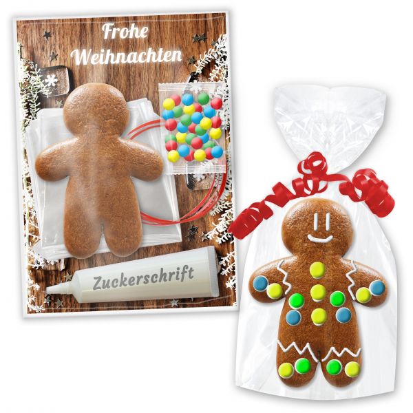 Lebkuchen Rohling Bastelset - Lebkuchenmann 12cm - Weihnachten Edition