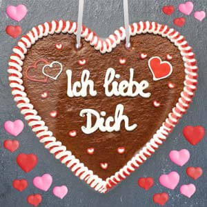 Ich liebe Dich sagen Top Liebes Sprüche auf Lebkuchenherzen
