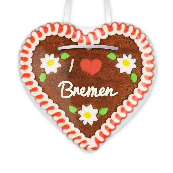 Lebkuchenherz, 12cm - I love Bremen