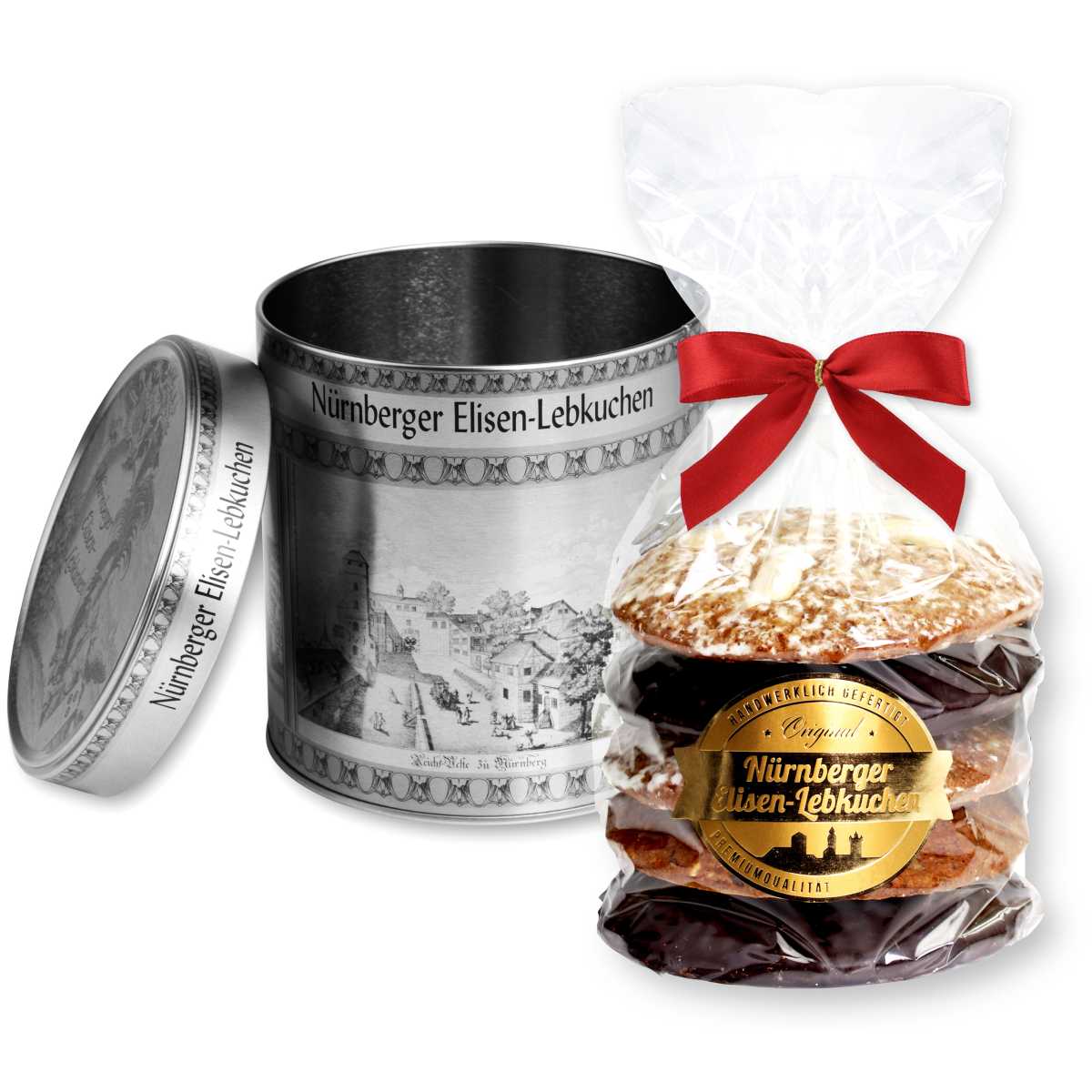 Elisen Dose &amp;quot;Nürnberg&amp;quot; Silber mit 5 Elisenlebkuchen 400g kaufen