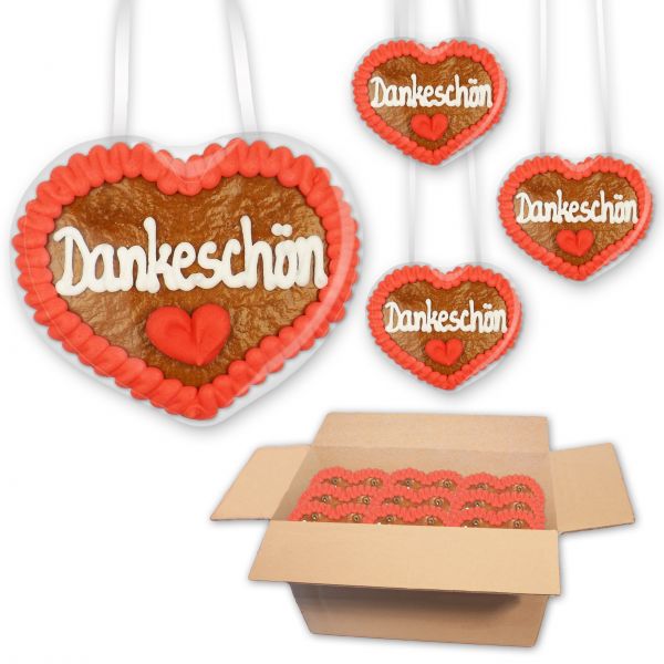 Lebkuchenherz 8cm - Dankeschön - 30 Stück im Karton