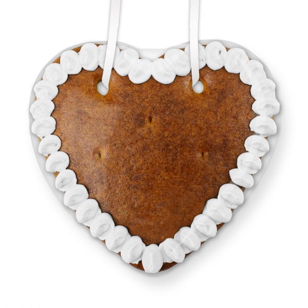 Lebkuchen Herz Rohling - mit Rand - 14cm - weiß