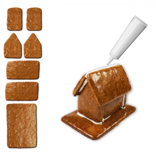 Lebkuchenhaus – Bausatz mit Zuckerguss-Tube - Größe XS – ca. 8x6x5cm
