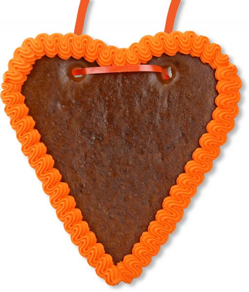 Lebkuchenherz Rohling - mit Rand - Orange - 18cm