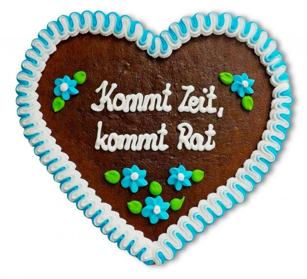 Lebkuchenherz, 23cm - Kommt Zeit, kommt Rat