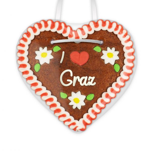 Lebkuchenherz, 12cm - I love Graz