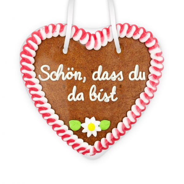 Lebkuchenherz 14cm - Schön, dass du da bist