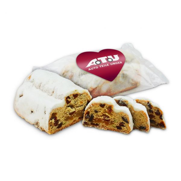 Individueller Mini Marzipan-Stollen - als Weihnachtsgeschenk mit bedrucktem Label 200g