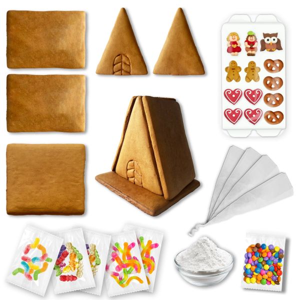 Lebkuchen Haus Bastel Komplett-Set – Größe L – ca. 15x14x15cm