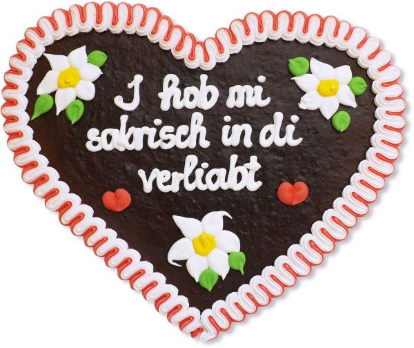 Lebkuchenherz 32cm - I hob mi sakrisch in di verliabt