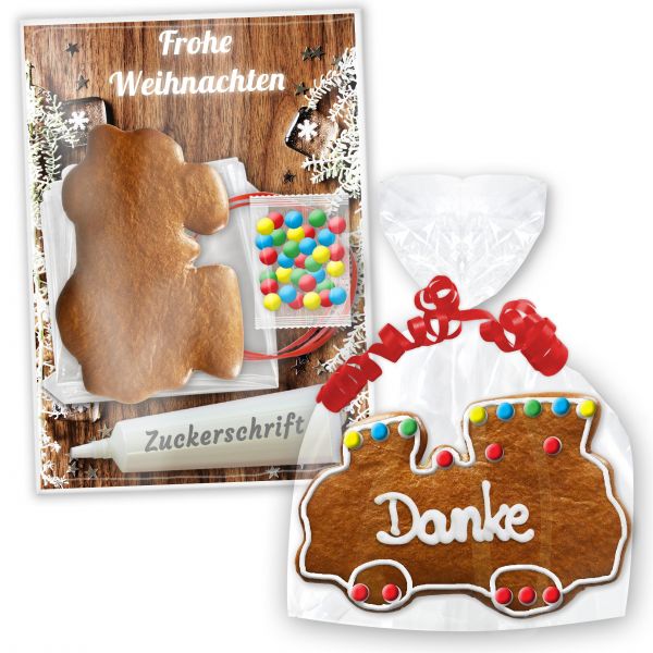 Lebkuchen Lokomotive im Bastelset - zum selbst Gestalten - Weihnachten Edition