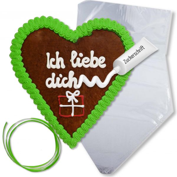 Lebkuchenherz Selber Beschriften Set - 21cm - Weihnachten W3