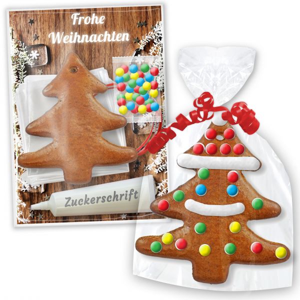 Lebkuchen Baum Bastelset - zum Verzieren inkl. Anleitung - Weihnachten Edition