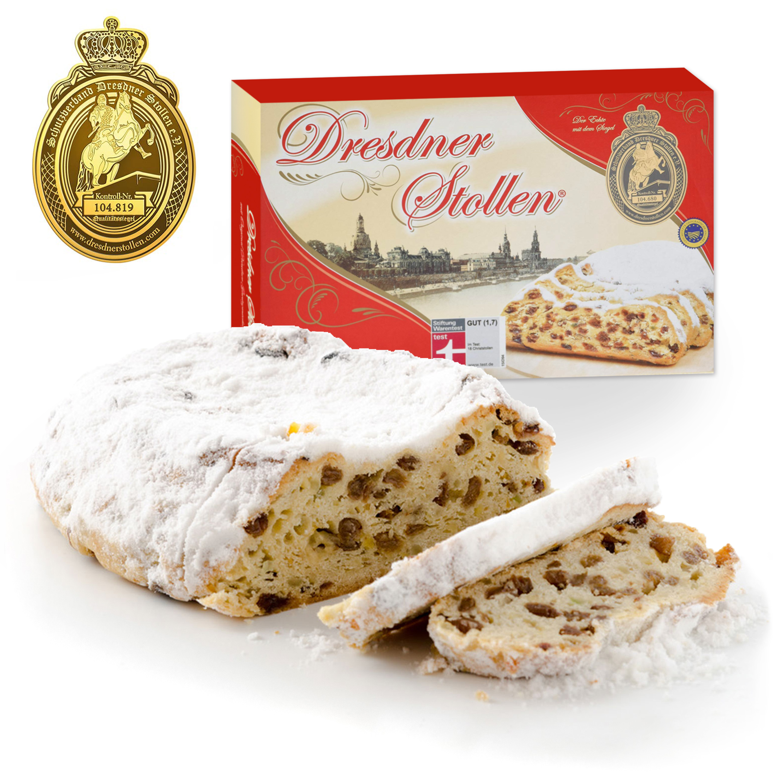 Original Dresdner Christstollen 1000g im Geschenkkarton bestellen
