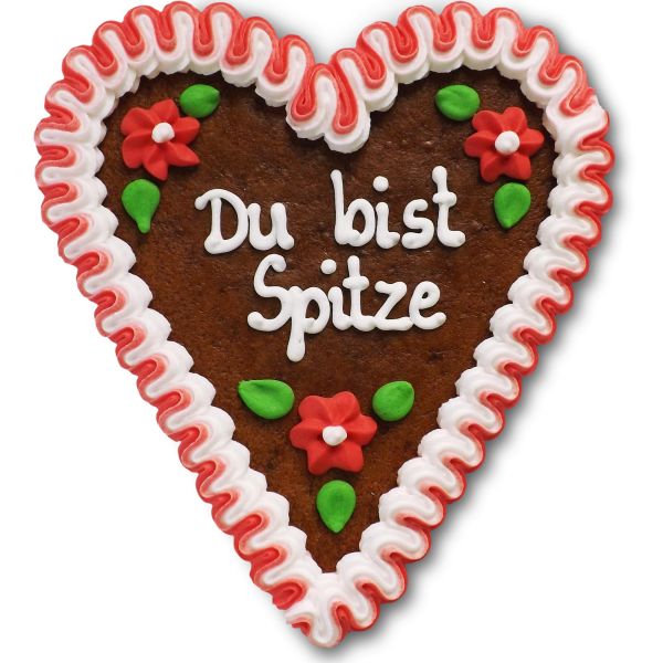Lebkuchenherz 14cm - Du bist spitze