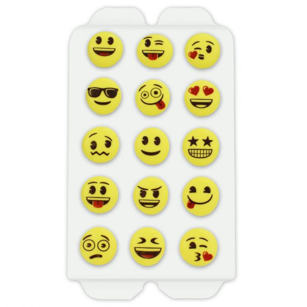 Zuckerdekoration - Lustige Emojis - 15 Stück - ca. 20mm