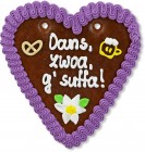Lebkuchenherz mit Oans zwoa g'suffa Spruch Lebkuchenherz mit Oans zwoa g'suffa Spruch