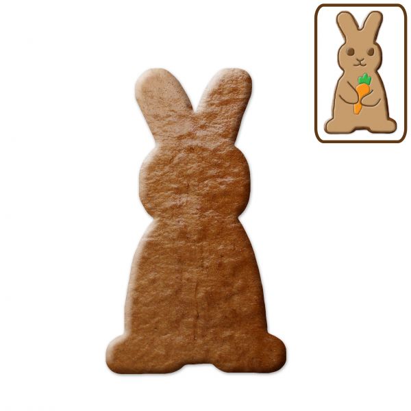 Lebkuchen Hase (stehend/Frontansicht) Rohling ohne Alles - 12cm