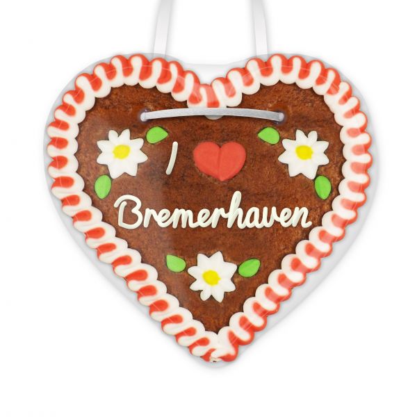 Lebkuchenherz, 12cm - I love Bremerhaven