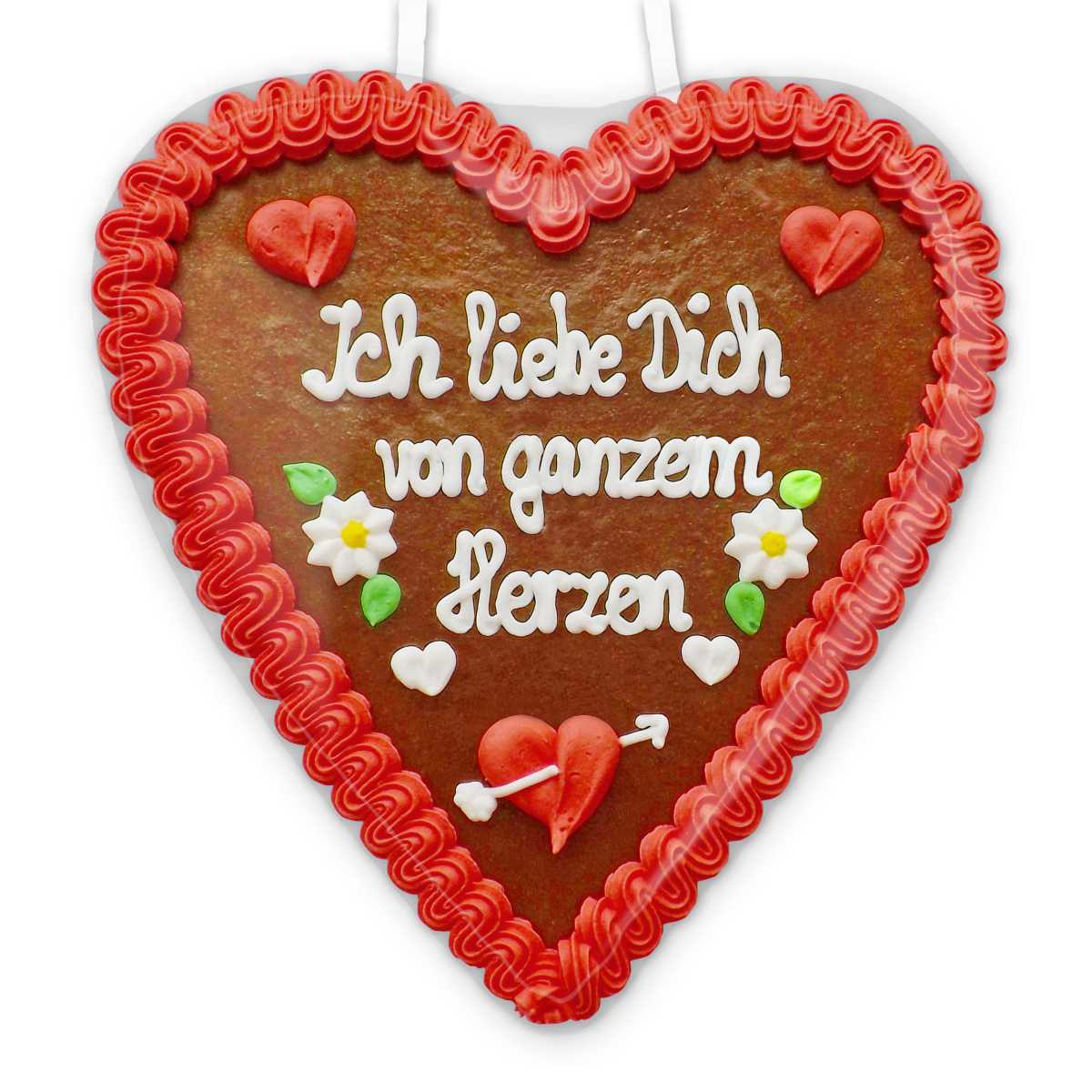 Lebkuchenherz 21cm "Ich liebe Dich von ganzem Herzen" bestellen