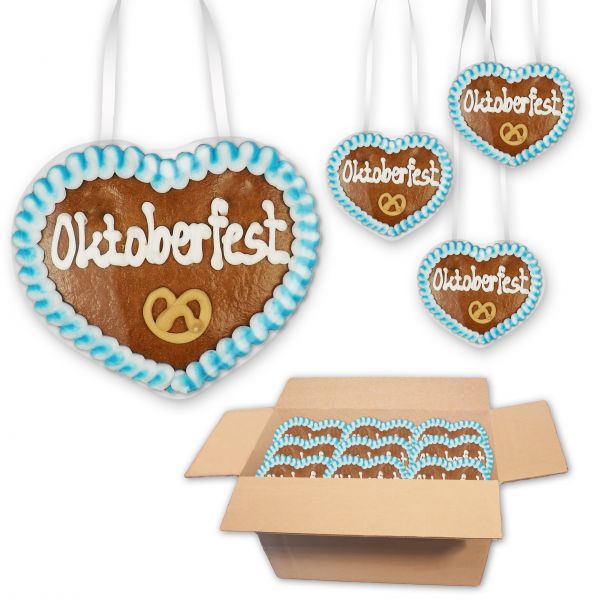 Lebkuchenherz 8cm - Oktoberfest - 30 Stück im Karton