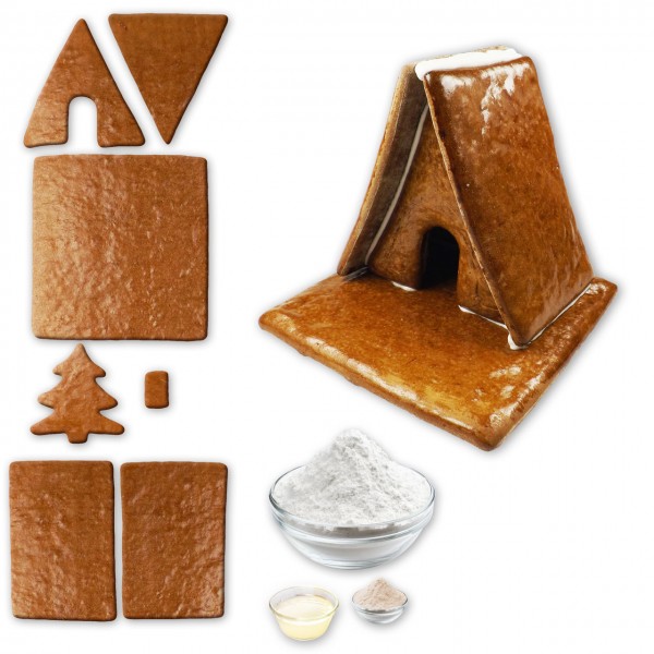 Hexenhaus – Bausatz mit Zuckerguss Fertig-Mix – Größe L – ca. 17x17x15cm