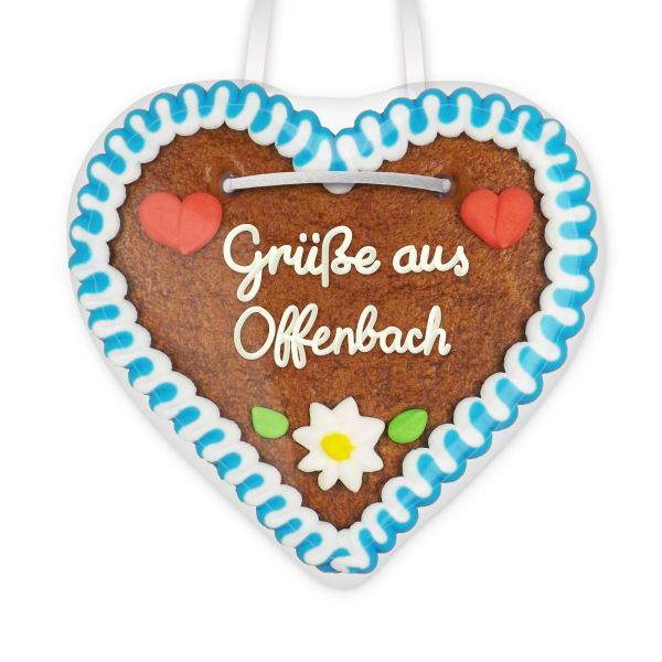 Lebkuchenherz, 12cm - Grüße aus Offenbach